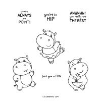 Hippest Hippos Cling Stamp Set (English)